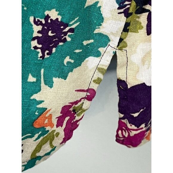 Bridgewater Top Women 3X Tan Floral Boho Western Artsy Mature Resort Western 80s - Picture 10 of 14